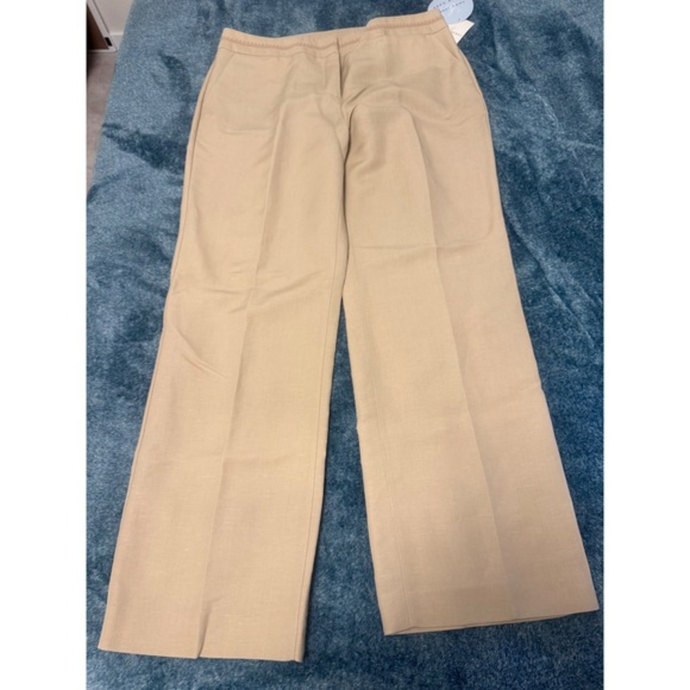 Emma James Linen Blend‎ Dress Pants Size 16 NWT Tan Straight Leg